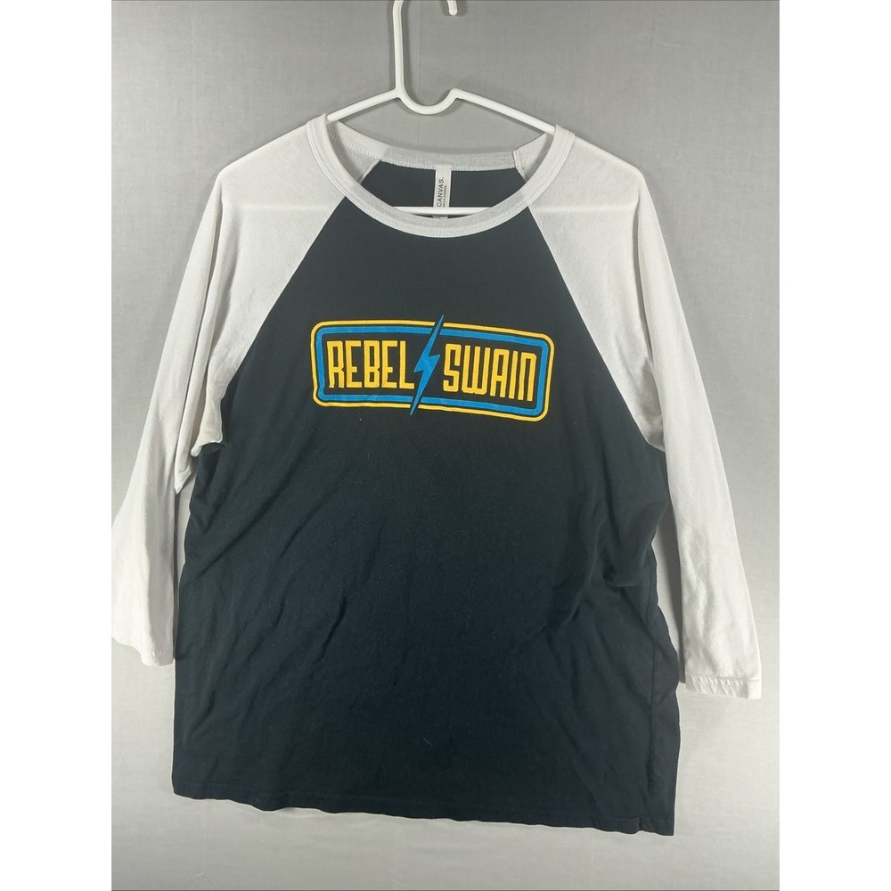 Rebel Swain canvas XL black white long sleeve T